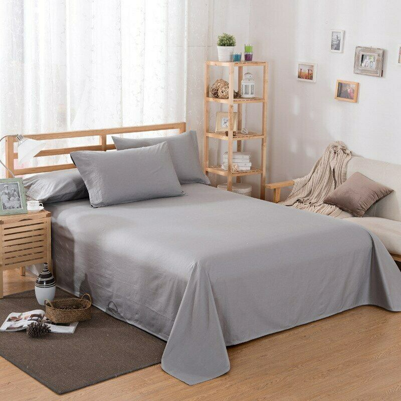 Solid Color Single Double Bedsheet King 
