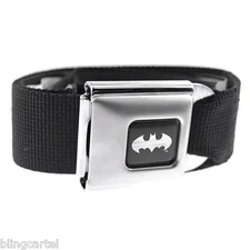 Batman DC Comics Black & Silver Licensed Seatbelt Seat Belt Style Buckle Down