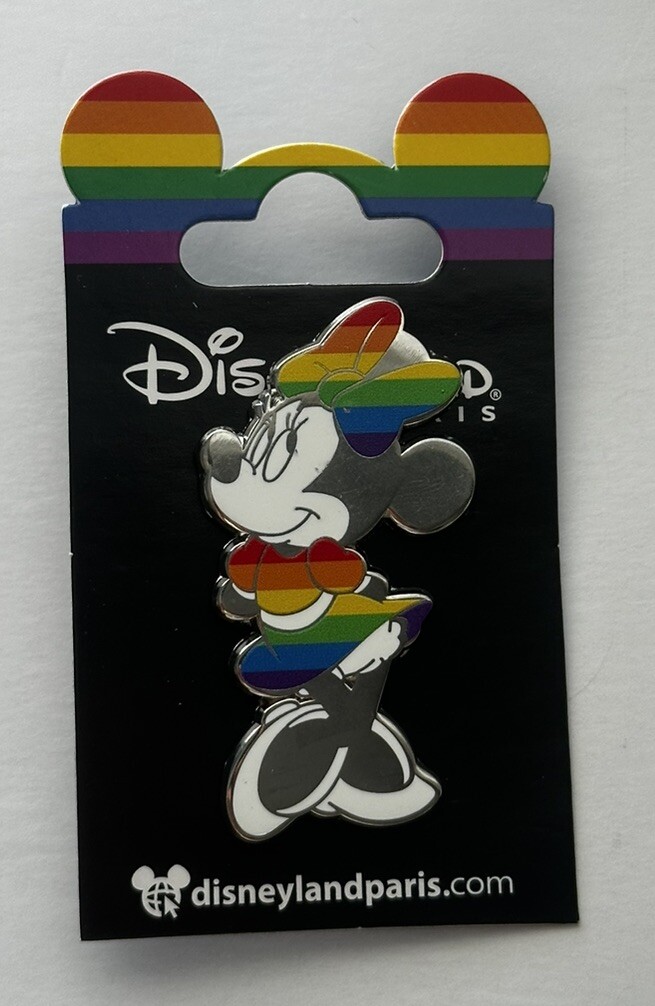 Disney Rainbow Minnie Pin Disneyland Paris Rainbow Pride Pin 2021 New DLPR