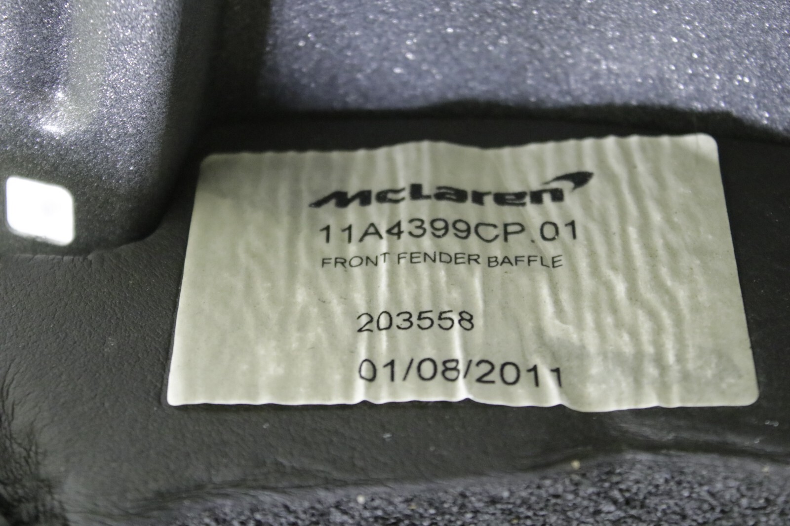 McLaren MP4-12C Right Passenger Side Fender Panel 11A4930CP 2012 - 2014 OEM
