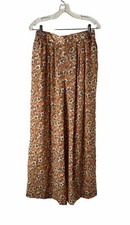 Vintage 90s Cottage Romantic Womens 14 Pants Floral Flowy Pull On USA