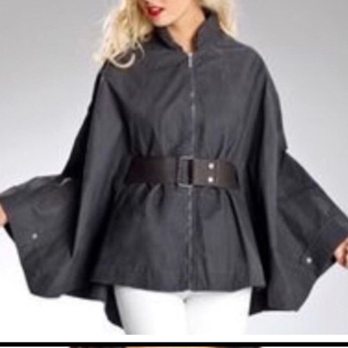  UGG Hallie charcoal waterproof cape jacket - Picture 1 of 9