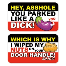 Rude Parking Prank Cards for People that Can't Park! 50 QTY