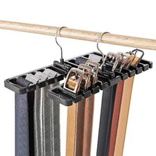 Wooden Belt Hanger Wall Mount Tie and Belt Organizer Display for Closet