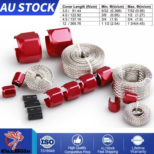 Flexbraid Stainless Steel Braided Hose Sleeve Red Cover Woven Metal Hose Protec eBay