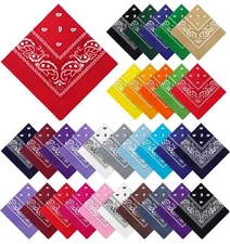 30 Pieces Paisley Bandana Unisex Multi-Purpose Bandanas Bulk Cowboy Headbands...