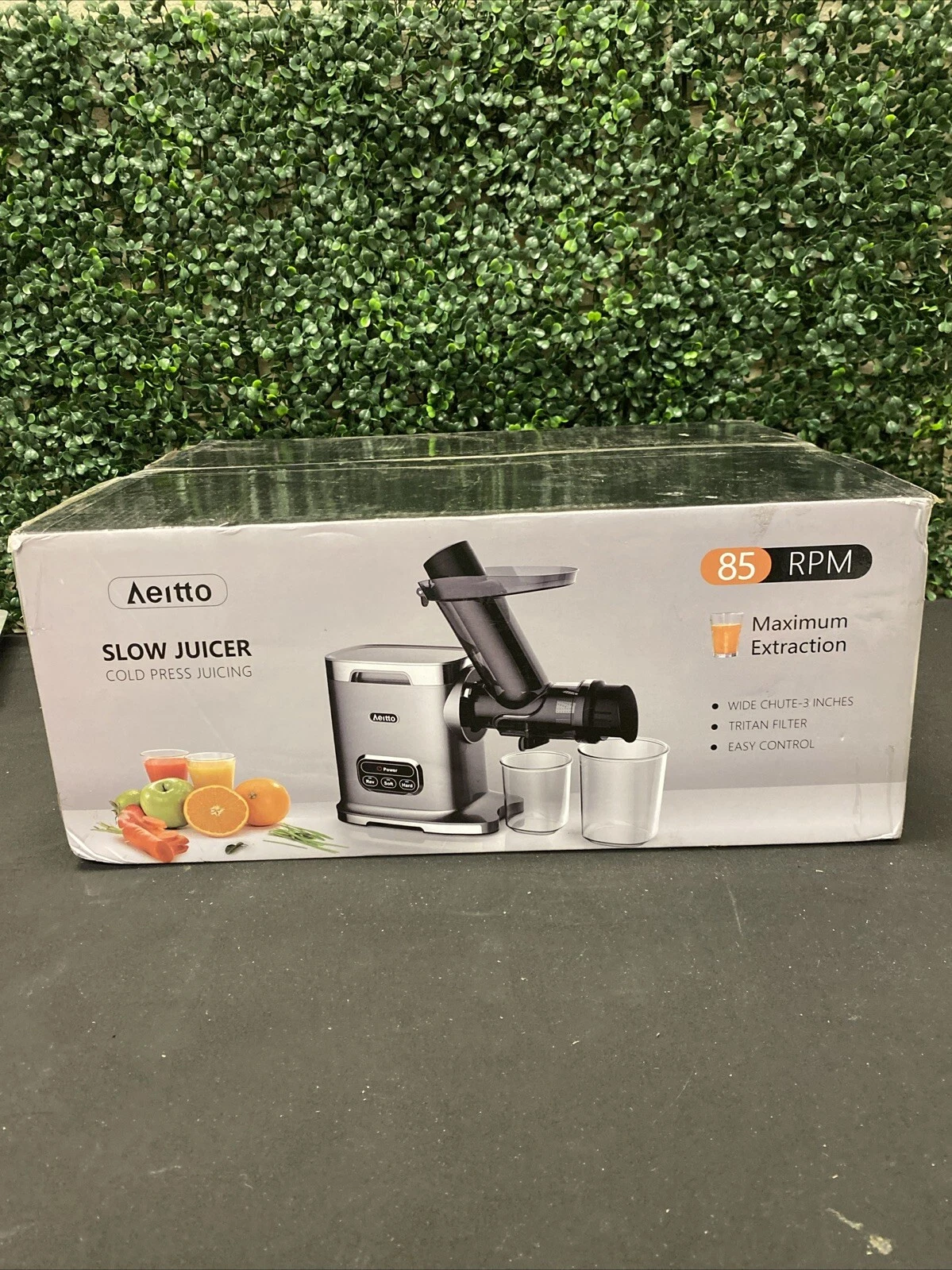 Aeitto Slow juicer, Cold press juicer, 3-inch-wide chute Healthy Nutrition 58a