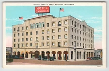Postcard the Hotel Carrillo in Santa Barbara, CA.