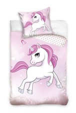 UNICORN 2 PIECE BABY BEDDING SET COT BED DUVET COVER+ PILLOWCASE 135x100cm GIRLS