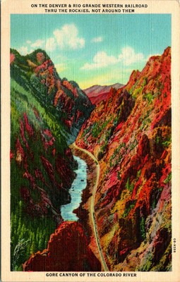 Colorado River Co Rockies Rio Grande Western Railroad Postcard Unused Ebay