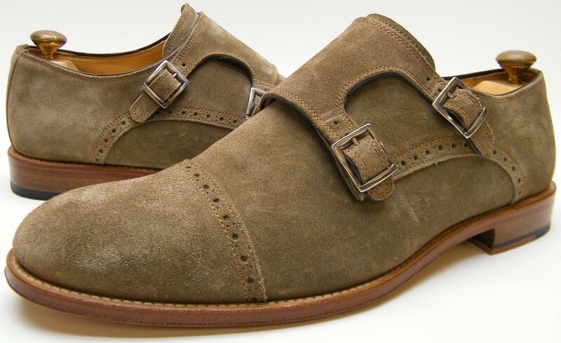 Crosby Square‎ Allen Size 10 Double Monk Strap Brown Suede Loafer Dress Shoes Crosby Square Allen Size 10 Double Monk Strap Brown Suede  main image 3