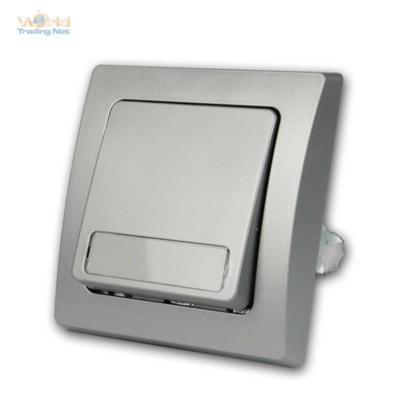 DELPHI Taster mit Namensschild Türklingel 250V~/10A mit Rahmen UP silber Klingel