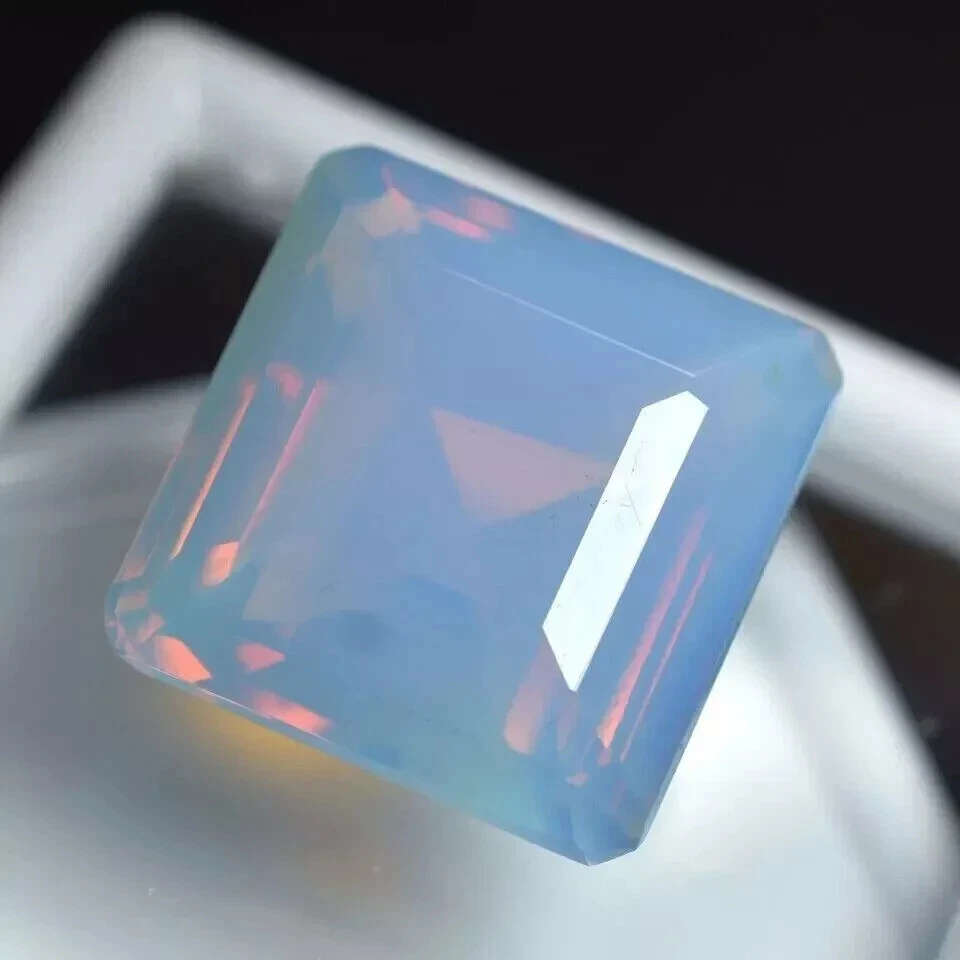 Square Cut Opal Sky-Blue Ethiopian 22-24 Ct EGL CERTIFIED Natural Loose Gemstone - Image 2 of 4
