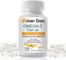 Omega 3 Fish Oil Capsules 3x Strength 3600mg EPA  DHA, Highest Potency 120Pills