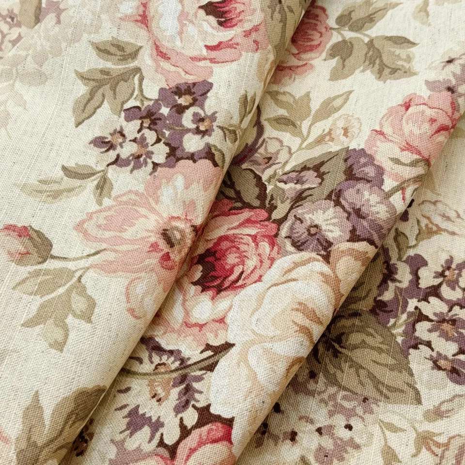 Vintage Mill Creek Raymond Waites TOSCANA Floral PEARL Drapery Sewing Fabric - Image 4 of 4