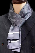 100 Silk men women Scarf satin neckerchief Wrap plaids checks gray MY116-41