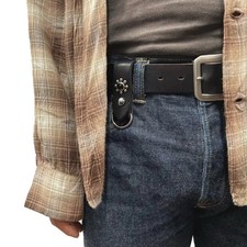 Standard Rivet Leather Key Ring Black