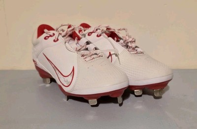 Nike Hyperdiamond 4 Elite White Red Softball Cleats US 7 Women's FZ0923-104