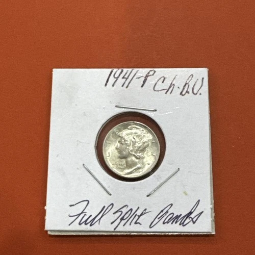 1941 P Mercury Dime Ch. BU Full Split Bands