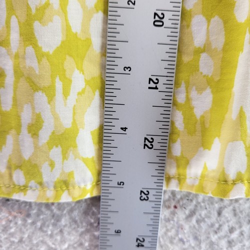 NEW Who What Where Blouse Womens XS Yellow Citrus Leopard Ruffle Long Sleeve - Picture 11 of 17