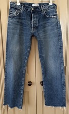 Moussy Vintage Jeans 30 Howa Distressed Frayed Button Fly 32 x 29 Mid Straight