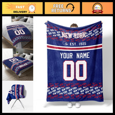 Custom Name Number Throw Blanket - Personalized Gift for Men, Women, Boys