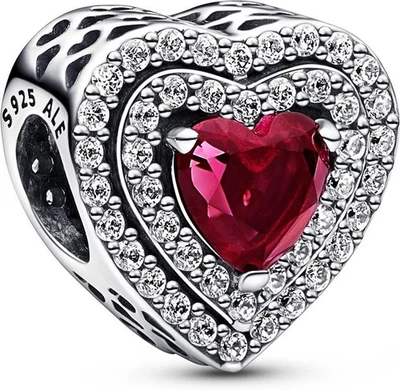 Pandora Funkelndes mehrstufiges Herz Charm 799218C02 Anhänger - Bild 1 von 4