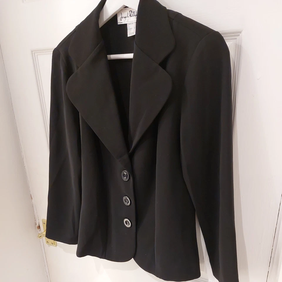 Joseph Ribkoff uk 10 smart black Jacket Blazer   office formal  — 第 3/4 张图片