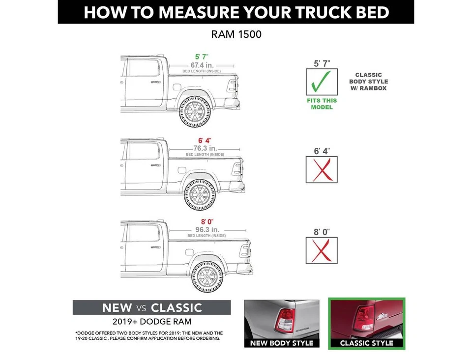 TruXedo Lo Pro Soft Roll Up Tonneau Fits 09-23 Dodge Ram 5'7" Bed w/ RamBox - Image 2 of 4