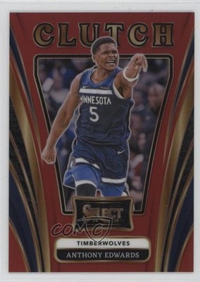 2024-25 Panini Select Clutch Red Prizm /99 Anthony Edwards #14 11ng