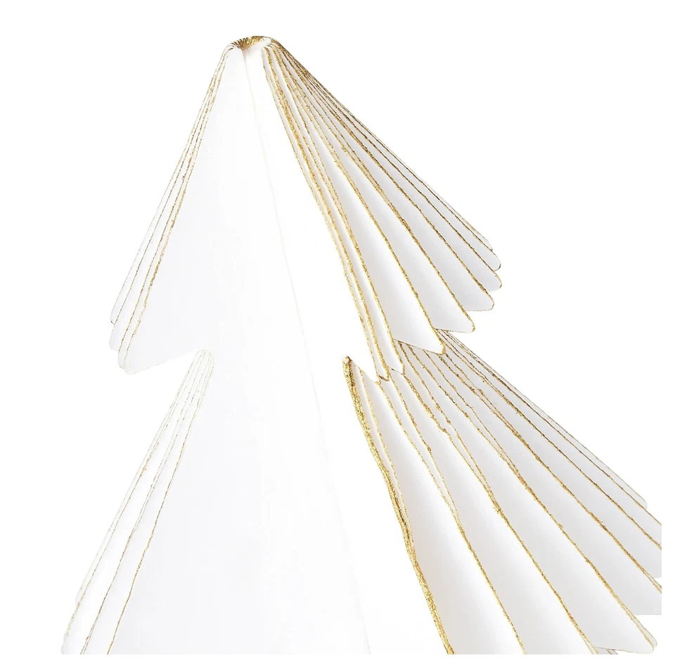 Decoraciones de mesa de árbol de Navidad de papel, blanco, 3 unidades Foto 3 de 4