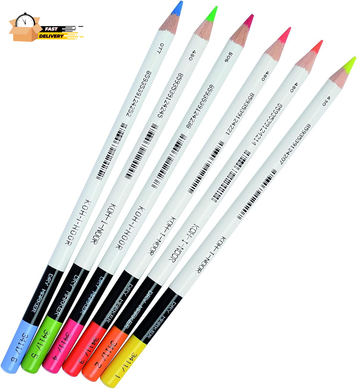 Kohinol KH3415 Colored Pencils, Dry Highlighter, Set of 6 Co