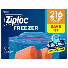 Ziploc Double Zipper Quart Freezer Bags (216 Bags)