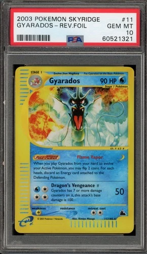 Pokemon Gyarados Skyridge Reverse Holo Rare #11 PSA 10 Gem Mint