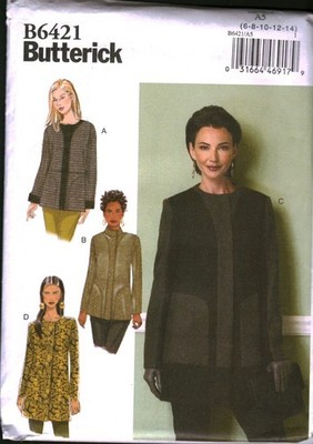 6421 UNCUT Butterick Sewing Pattern Misses Loose Fitting Lined Coat ...