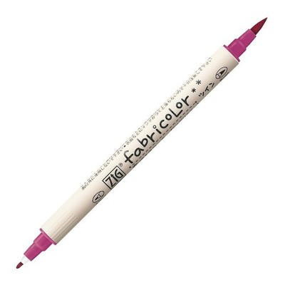 Kuretake Stoffmarker Zig Fabricolor Twin dunkelrosa Tc-4000A-027 (6er Pack)