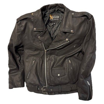 Xelement Mens Size 3XL Leather Motorcycle Biker Jacket Armored Padded Heavy