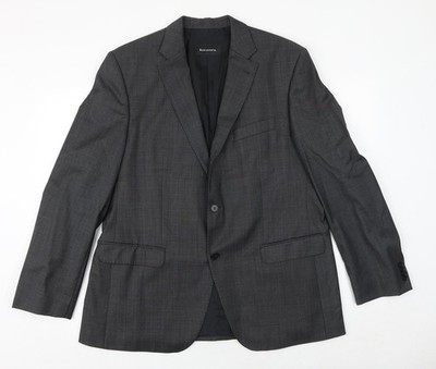 Benvenuto Anzugjacke Herren Grau Wolle Größe 42 Regular