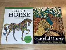 Colorful Horse Pony  Graceful Horses Coloring Book Adult Kid 75 Designs Lot 2