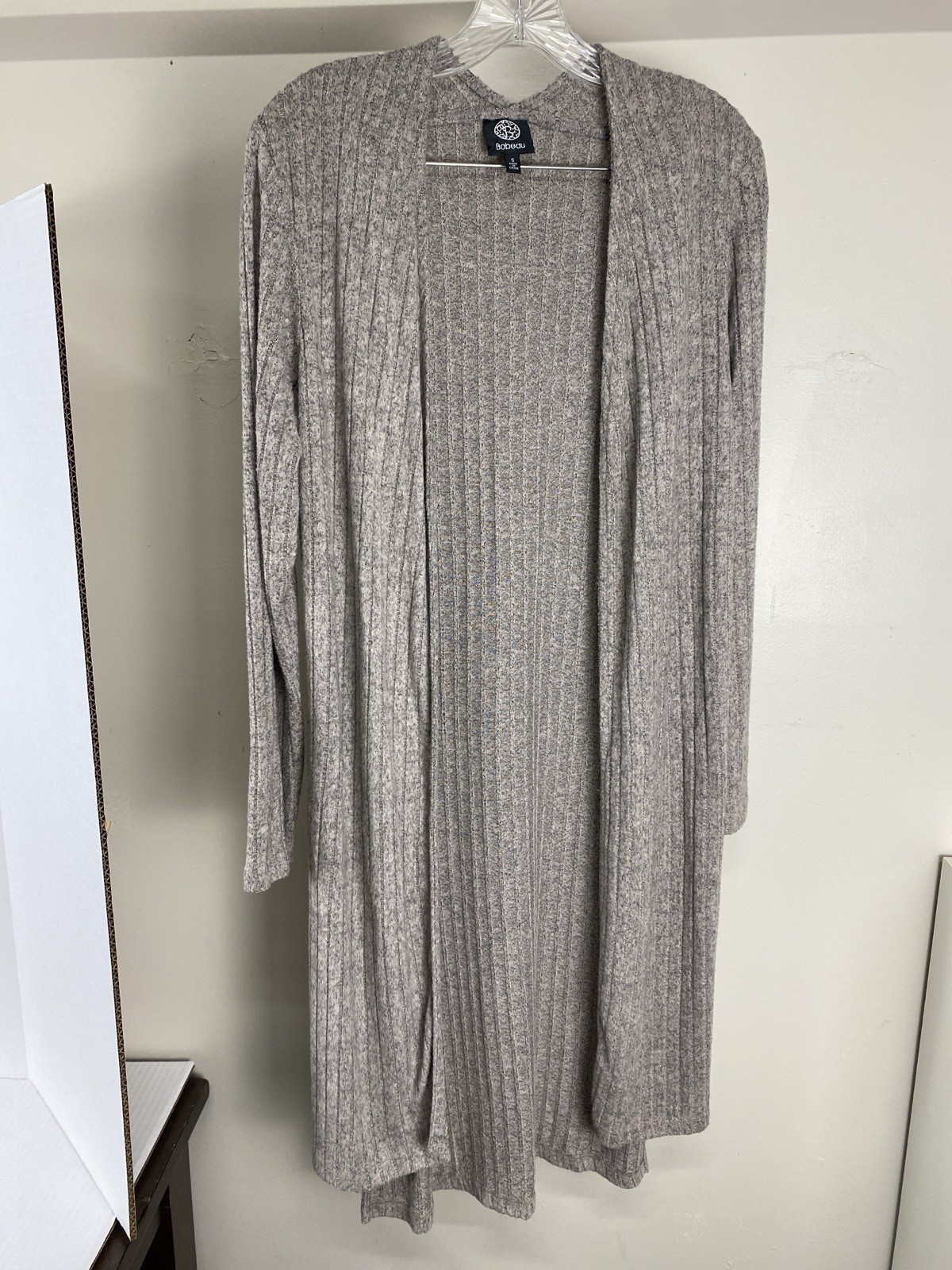 BOBEAU Womens Gray Ultra Soft Cozy Cardigan Open Front Sweater Size Small
