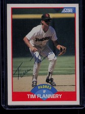 1989 Score #513 Tim Flannery On-Card IP Autograph Padres