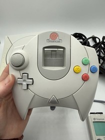 Sega Dreamcast Video Game Console White HKT-3020 W/(Wires,Controller,VMU) Tested