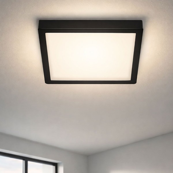 Deckenlampe Deckenleuchte Aufbaupanel Esszimmerlampe Schwarz 1 Flammig Led-image