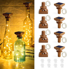 Solar Wine Bottle Lights, 8 Pack 20 LED Solar Powered Cork Lights Waterproof Out