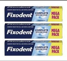 3x Fixodent Complete Denture Adhesive Cream Fresh Mega Value Pack 70g