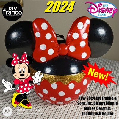 NEW 2024 Jay Franko & Sons Inc. Disney Minnie Mouse Ceramic Toothbrush Holder