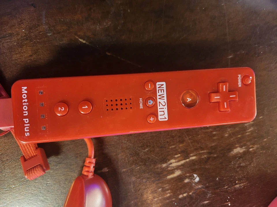 Mando a distancia 2 en 1 Wii Motion Plus + paquete rojo y rosa Nunchuck Nintendo Wii y Wii U Foto 4 de 4