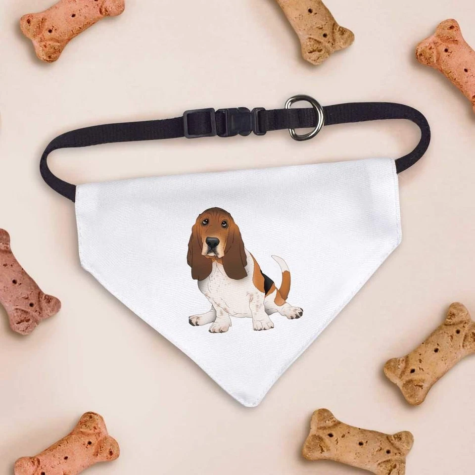 'Basset Hound Dog Sitting' Dog / Cat / Pet Bandana (PD054701) - Image 3 of 4
