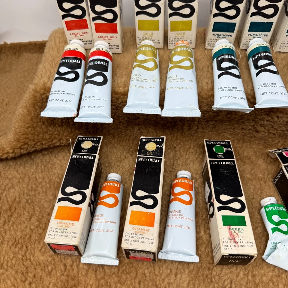 Lote de 12 pinturas de bloque de tinta al óleo Speedball de colección con cajas USADAS ver fotos Foto 2 de 4
