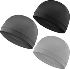 3Pcs Skull Caps Soft Lightweight Beanie Hats Moisture Wicking Stretchy Breathabl